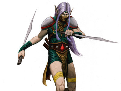 Warrior Elf art character design elf fantasy gay illustration lgbtq ninja painting warrior