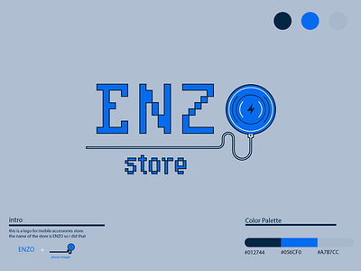 Logo for Enzo mobile accessories store branding design illustration logo typography vector