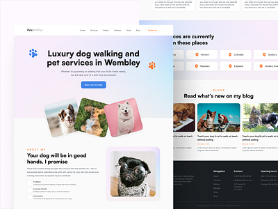 Pet Walking Service - UI Design cats dog dog walking dogs figma landing page pet service pet walking pets ui uiux website