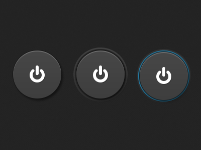 Power Buttons button dark off on power simple ui