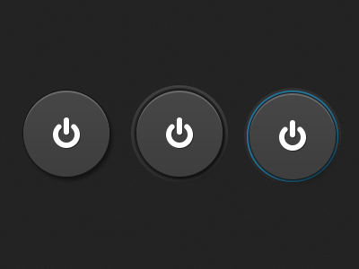 Power Buttons ui dark button power on off simple