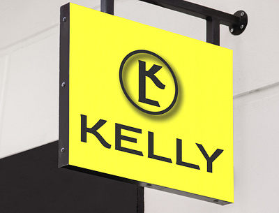 kelly 3d logo company logo coorporate logo illustrator logo design minimalist logo modern logo yellow logo
