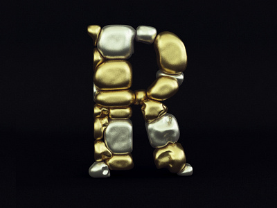 Letter R 3d soft body c4d letter