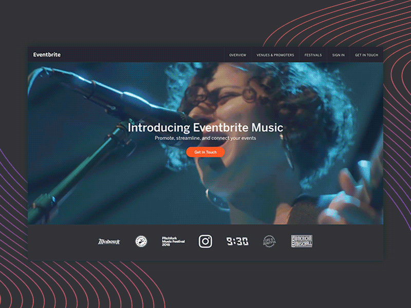 Music Microsite eventbrite music responsive web web design