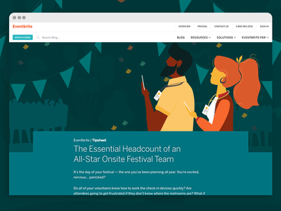 Digital Tipsheet digital eventbrite festival illustration tip sheet web design