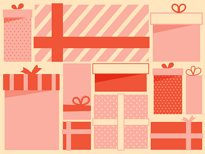 Tons of presents christmas digital illustration email banner eventbrite pink