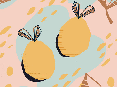 Lemons digital digital illustration illustration ipad lemons pattern procreate yellow