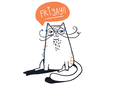 Friyay <3 cat cats design digital digital illustration illo illustration illustrator ipad orange procreate