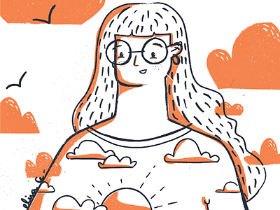 Happy orange character character design design digital digital illustration girl girl character illo illustration illustrator ipad orange procreate