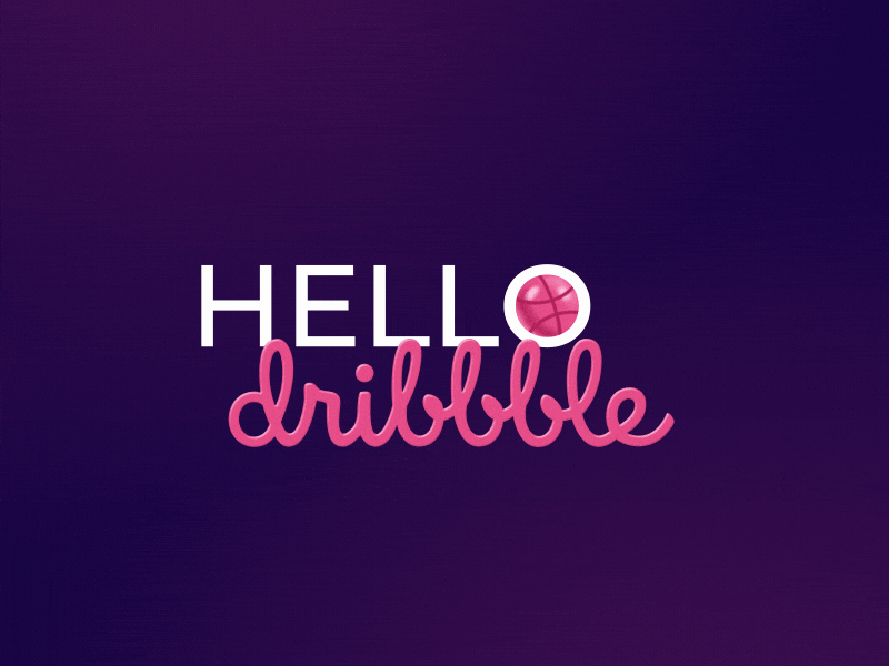 Hello Dribbble animation ball bounce dribbble hello illustration