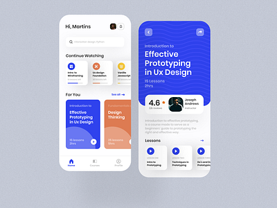 An Online Learning  App Design Concept