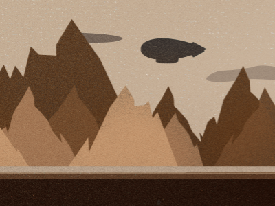 Rough Terrain. album artwork blimp clouds design illustration texture