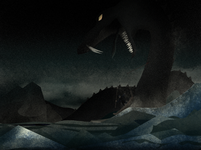 The old man and the sea... Serpent 2 album artwork design graphic design illustration ocean sea serpent texture