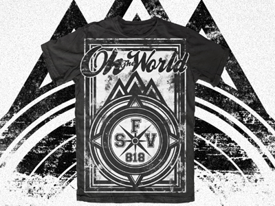 Oh, The World tee design. brand design graphic design logo shirt tee texture vector