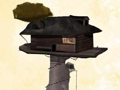 Growing Pains album artwork design graphic design home house illustration light sky texture tree tree house