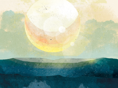 Almost sunset. album artwork design grain graphic design illustration ocean sea sun texture