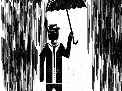 Rainy day. artwork design graphic design illustration one color rain texture umbrella