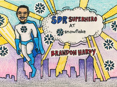 SDR Superhero: Brandon branding design illustration logo