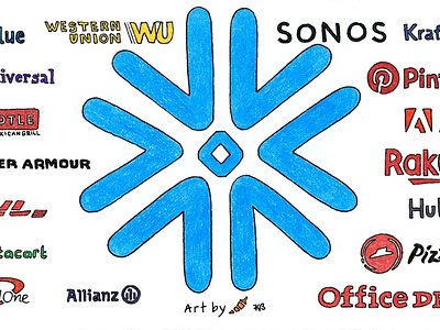 Snowflake Zoom Background branding design illustration logo