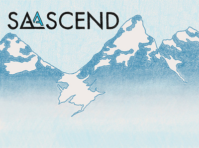SaaScend Zoom Background branding design illustration logo