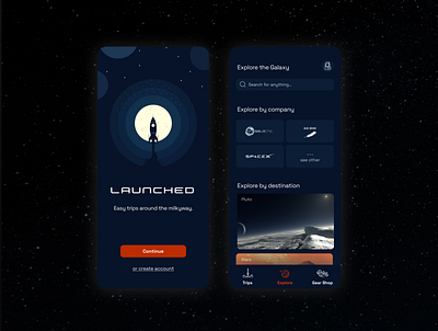 Space Exploration Mobile UI app design mobile mobileui product ui