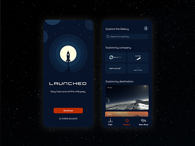 Space Exploration Mobile UI