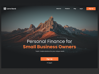landing Page for a Fintech for Small Business Owners landing page ui web webdesign