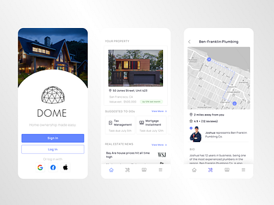 Dome Home Ownership Mobile App app design mobile mobileui mobileux product ui