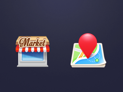 Dribbble03 icons location map market store