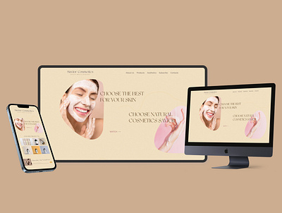 SAVIOR natural care cosmetics branding cosmetic design landing ui ux webdesign