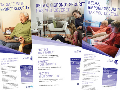 Telstra BigPond Security Ads advertising design layout