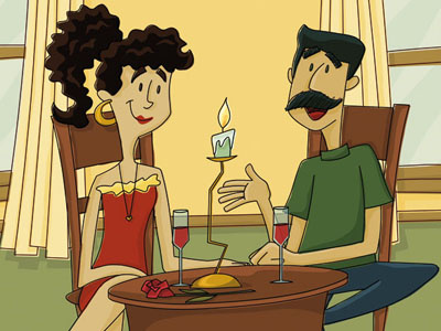 Romantic Dinner design illustration