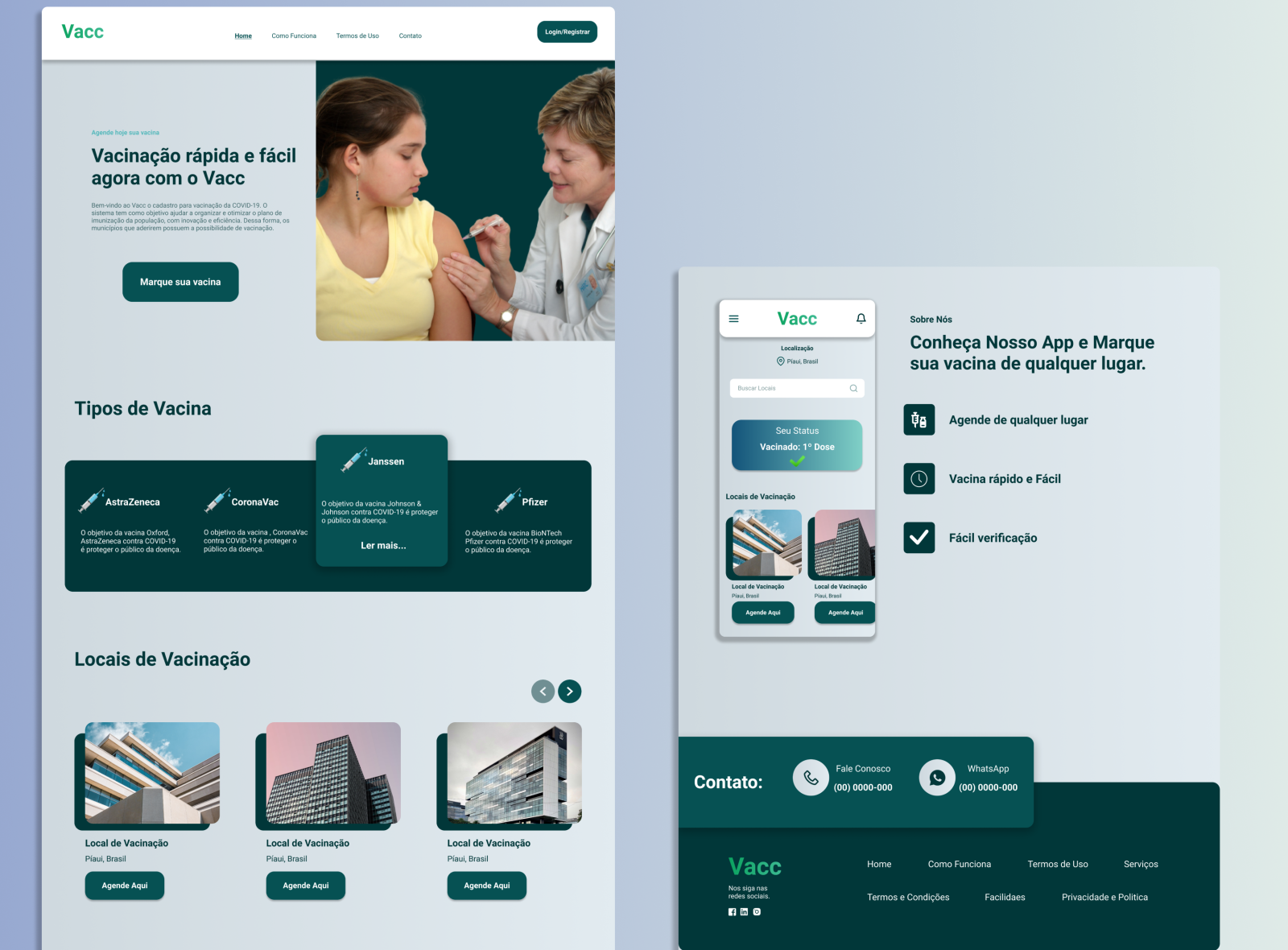 Vacc Land Page by Washington Oliveira on Dribbble