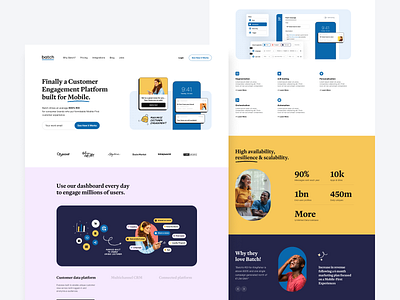 Website pages design for customer engagement Platform