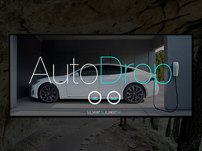 AutoDrop - Electric vehicle renting - splash page branding design logo ui
