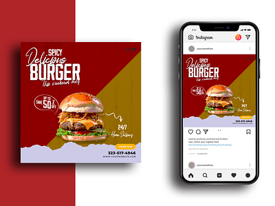 Spicy Burger Ad graphic design