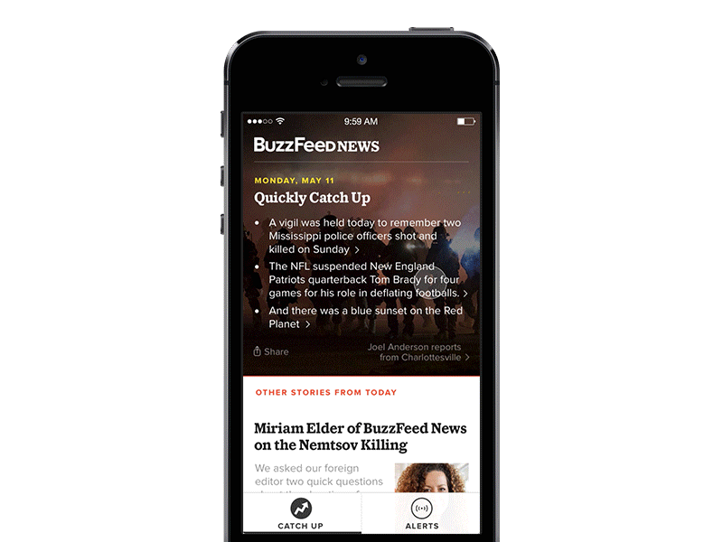 BuzzFeed News iOS app news principle animation iphone ux ui mobile ios interface interaction design app