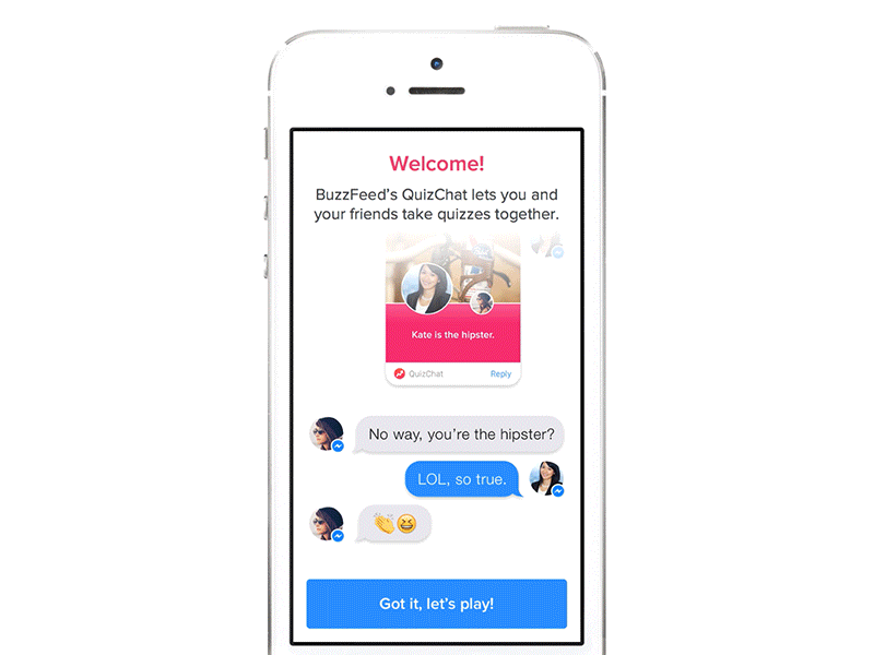 Intro Screen for BuzzFeed QuizChat iOS app