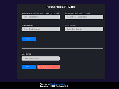 Redesigning of Hashgreed NFTs Dapp