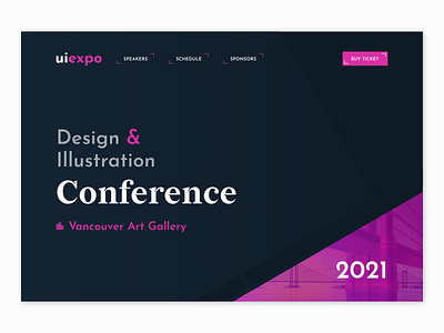 Conference landing page branding design illustration typography ui ux vector