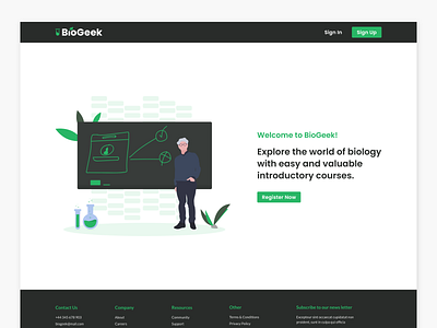 BioGeek branding design illustration typography ui ux vector