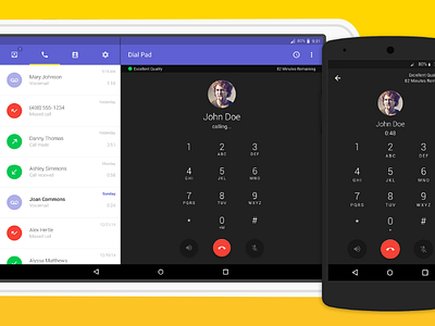 Textfree // active call android free texting material design mobile mobile design tablet textfree ui ux