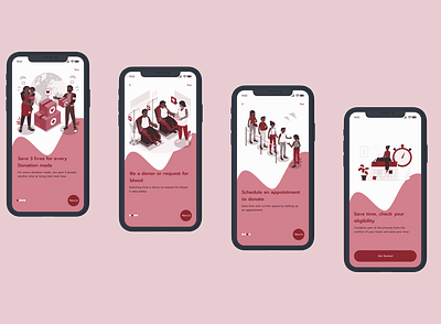 Onboarding Screen blood donation mobile app onboarding onboarding screen