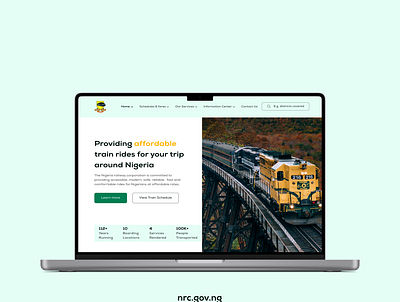 NRC website redesign hero section landing page railway website design