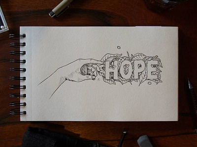 Hope black drawing handlettering handmade illustration lettering sketch sketchbook