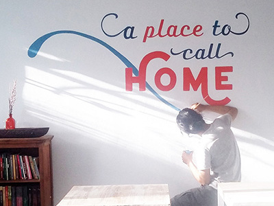 Mural for Koplins Place wall art typography type mural lettering