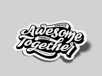 Awesome Together Sticker design hand type handlettering lettering stickers type typography vector