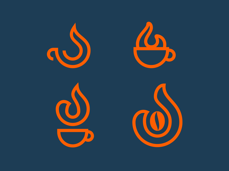 Logo Coffee - Fire brand coffee design icon logo logodesign logogram logos sketch vector