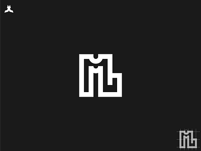 ML logo brand mark branding design golden ratio grid logo icon illustration letter mark line art logo logo creator mark minimal modern monogram simple typography ui ux vector