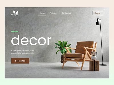 Minimal decor landing page app design flat homepage landing page minimalism ui web design web development website